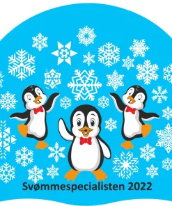 Svømmespecialistens Silicone Julebadehætte "Jule Pingviner" 2022